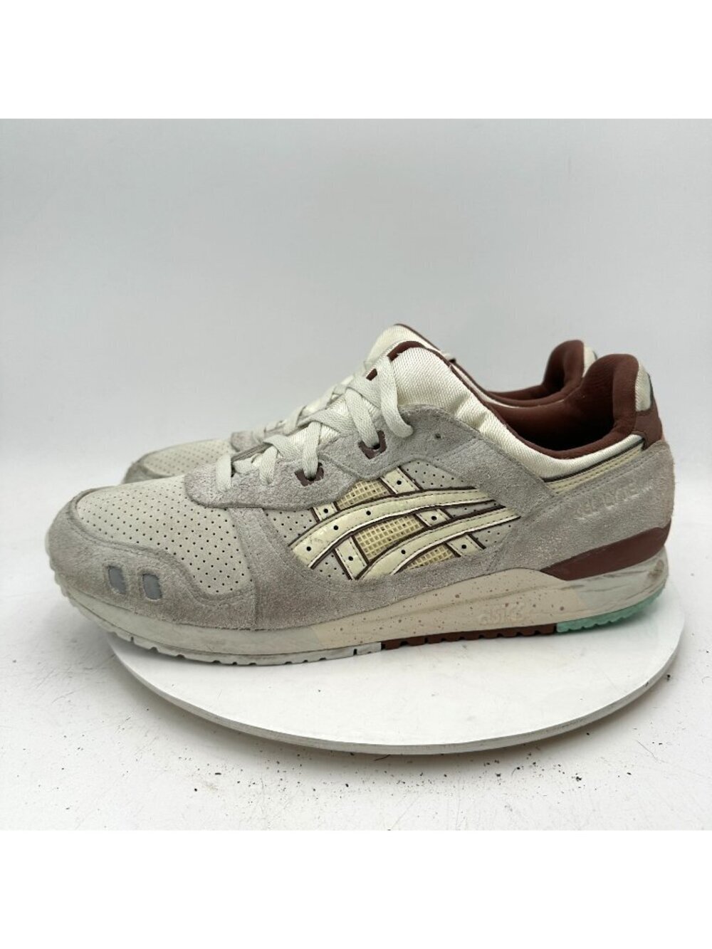 Nice Kicks × Asics Gel-Lyte 3 Spumoni 1201A460-750 Men Size 13 Grey Suede Shoes